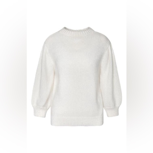 ANINE BING Rosalind Angora & Wool Ivory Sweater L - Picture 3 of 8